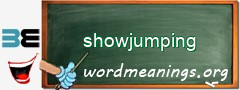 WordMeaning blackboard for showjumping